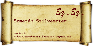 Szmetán Szilveszter névjegykártya
