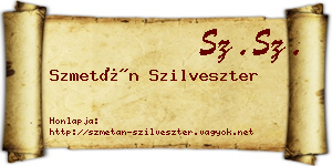 Szmetán Szilveszter névjegykártya